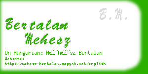 bertalan mehesz business card